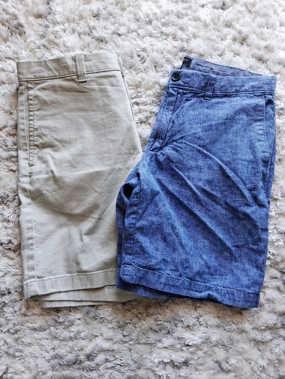 2 sets J Crew Banana Republic Blue and Tan Casual Shorts